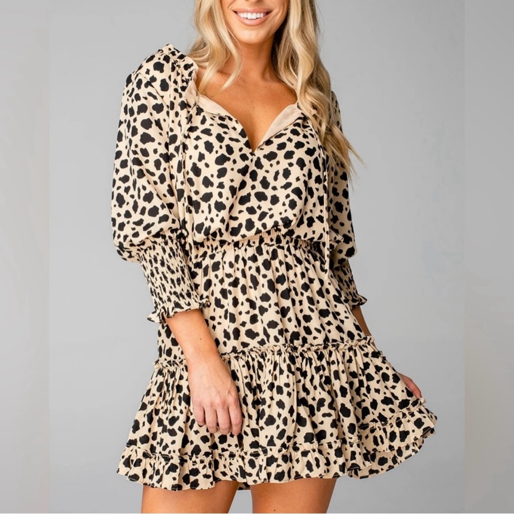 Buddy Love Women’s Brown Animal Print Bronx Dress Size Small